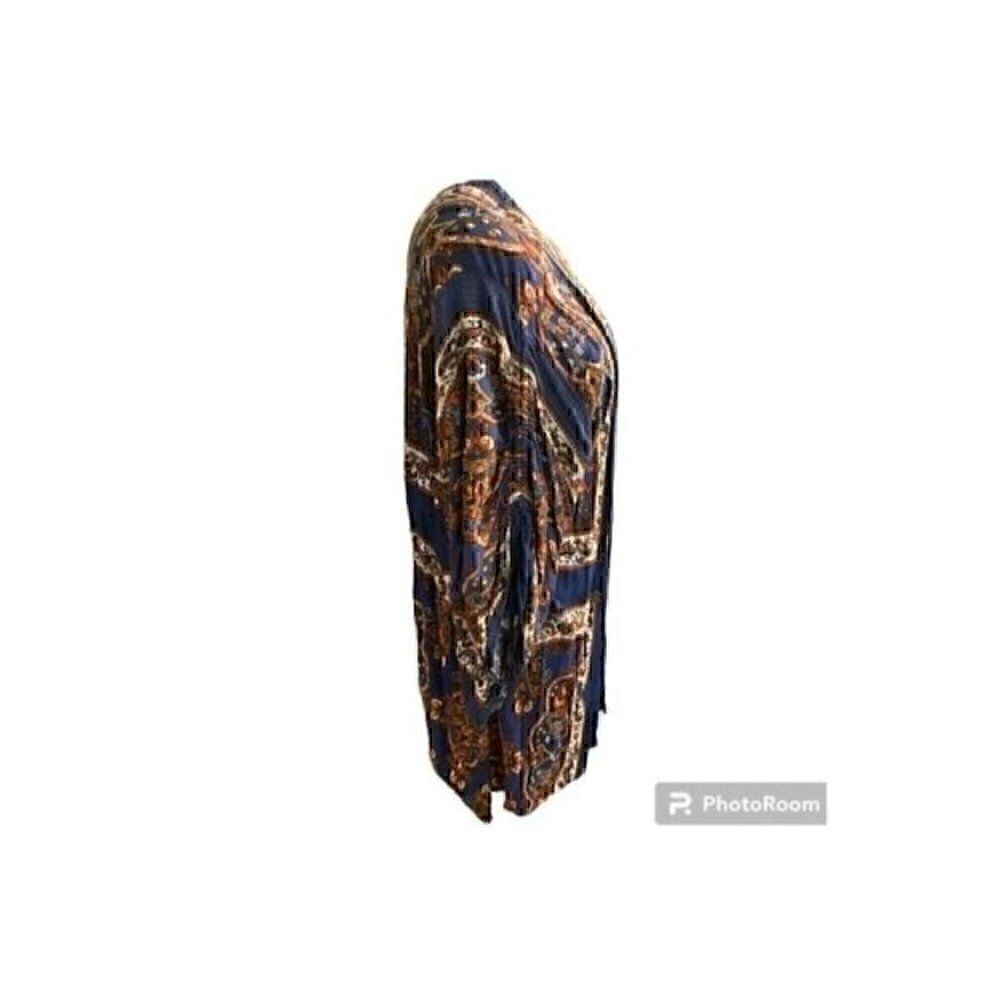 Flying Tomato, Navy Blue Cardigan with Embroidery  Drawstring Bell Sleeves S - Picture 6 of 9